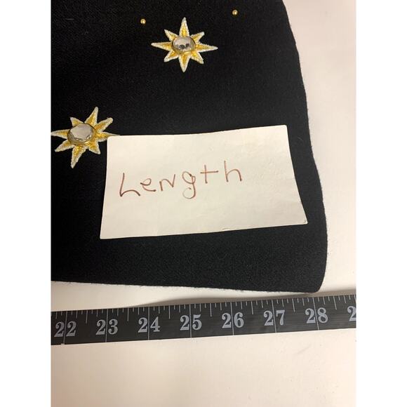 Blazer Womens Black Vintage Boutique Stones Stars 80s Classic Timeless Festive - Picture 6 of 9